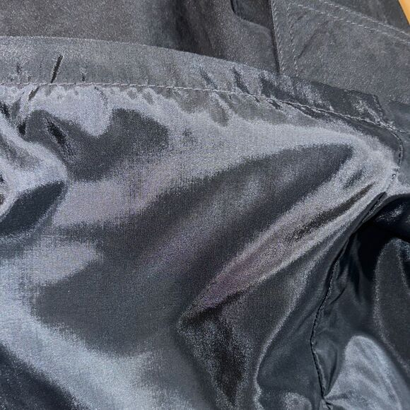 London Fog Black Long Double Breasted Trench Coat w/ Matching Belt Size 6P - Picture 15 of 15